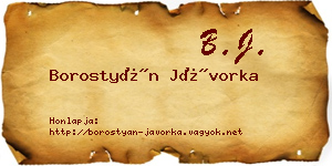 Borostyán Jávorka névjegykártya